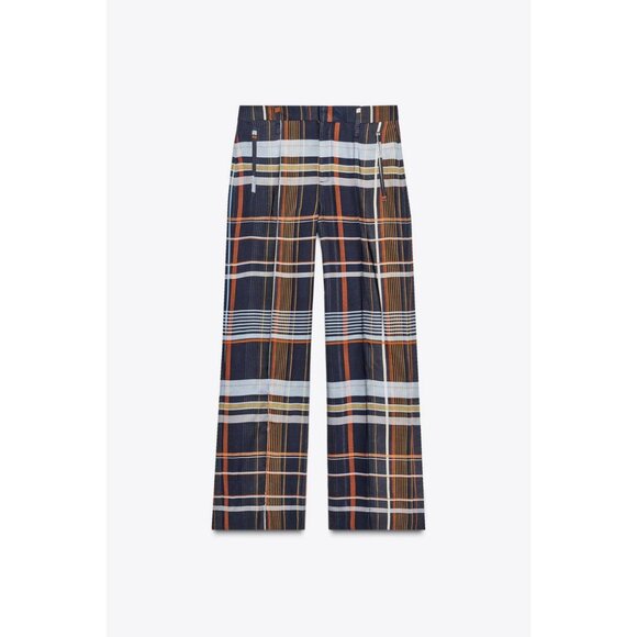 ZARA CHECK TROUSERS ZW COLLECTION - Picture 1 of 4